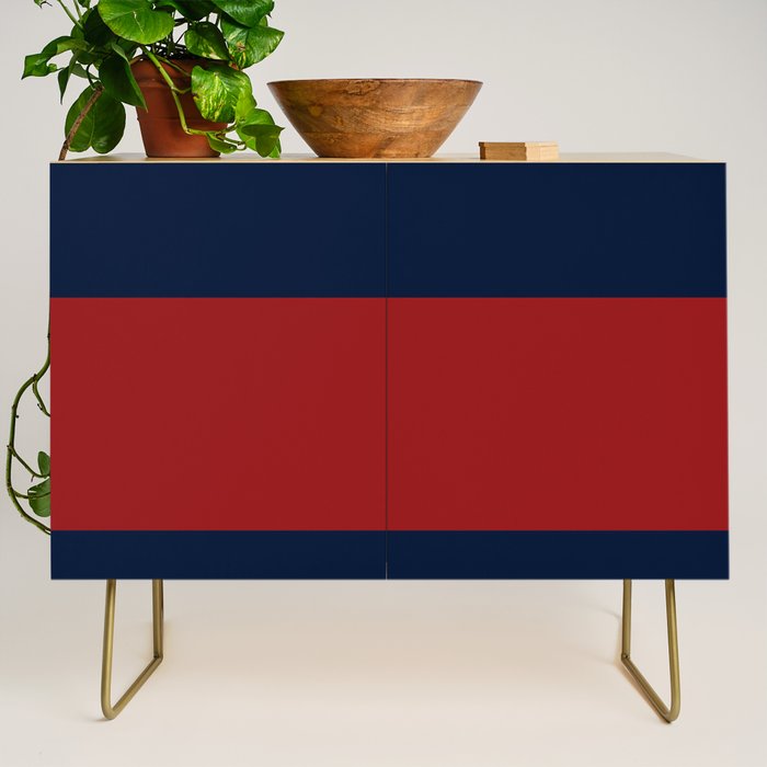Navy Bold Red Stripe Credenza Gallery Image 1