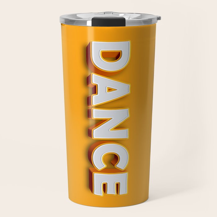 Dance 3D typography Travel Mug Gallery Image 1