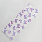 Lavender Purple Watercolor Hand Painted Butterfly Yoga Mat Gallery Image 1