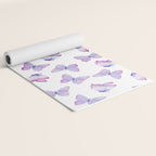Lavender Purple Watercolor Hand Painted Butterfly Yoga Mat Gallery Image 2