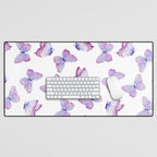 Lavender Purple Watercolor Hand Painted Butterfly Desk Mat Gallery Image 1