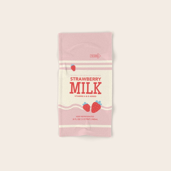 strawberry milk carton  Bath Towel Gallery Image 1