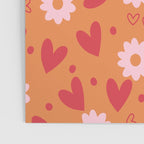 Hearts and Flowers on Orange Poster Gallery Image 3