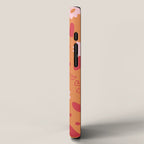 Hearts and Flowers on Orange iPhone Case Gallery Image 2