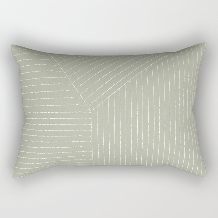 Lines (Linen Sage) Rectangular Pillow Gallery Image 2
