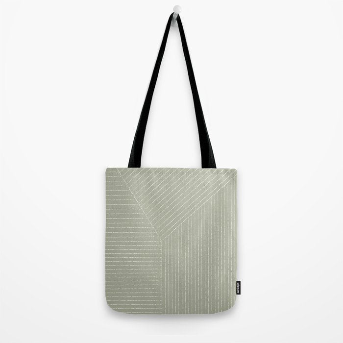 Lines (Linen Sage) Tote Bag Gallery Image 2