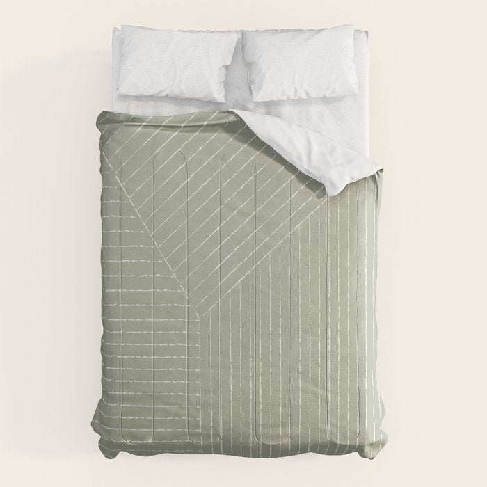 Lines (Linen Sage) Comforter Gallery Image 6