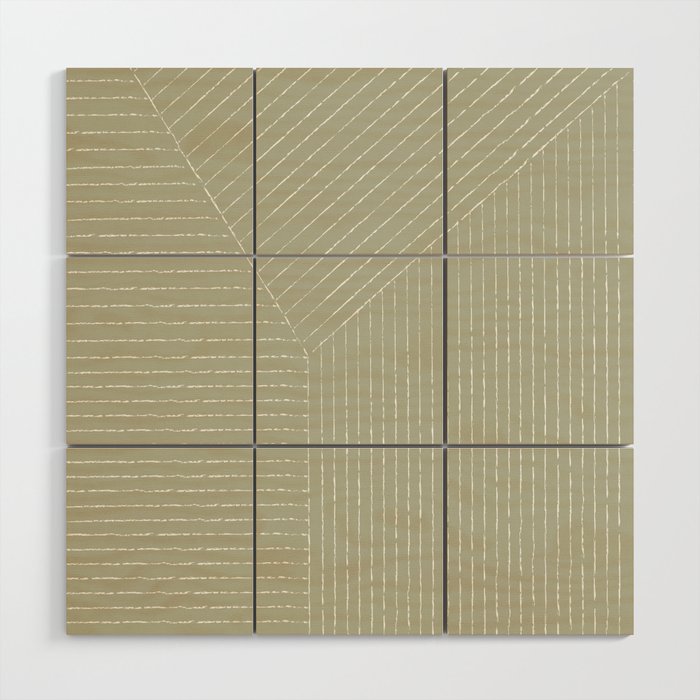 Lines (Linen Sage) Wood Wall Art Gallery Image 1