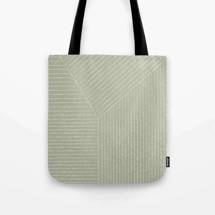 Lines (Linen Sage) Tote Bag Gallery Image 1