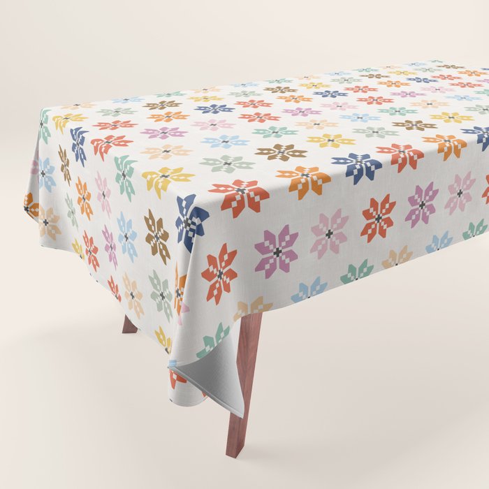 Elegant Pastel Festive Stars Pattern Tablecloth Gallery Image 1