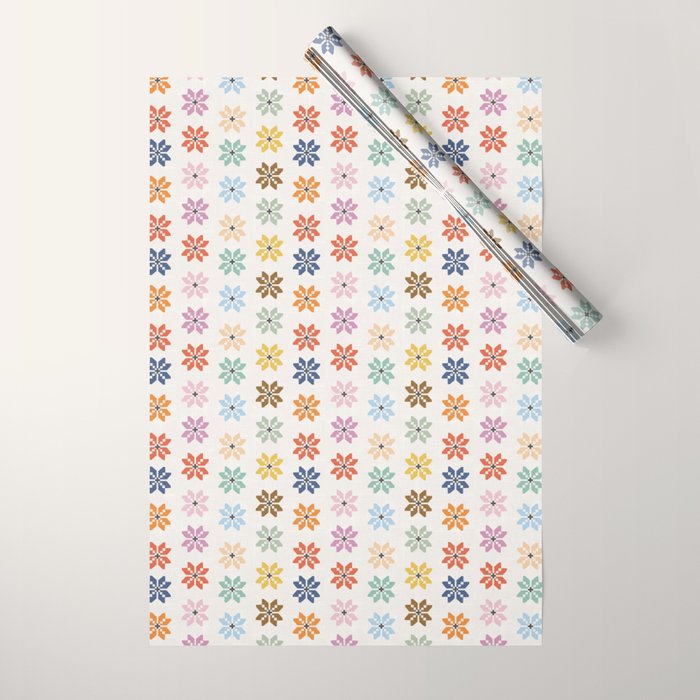 Elegant Pastel Festive Stars Pattern Wrapping Paper Gallery Image 1