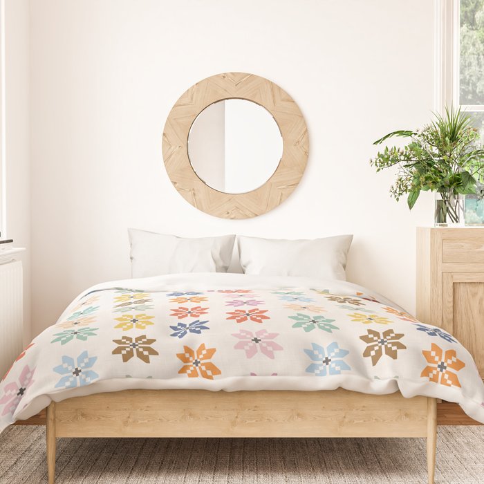 Elegant Pastel Festive Stars Pattern Duvet Cover Gallery Image 3
