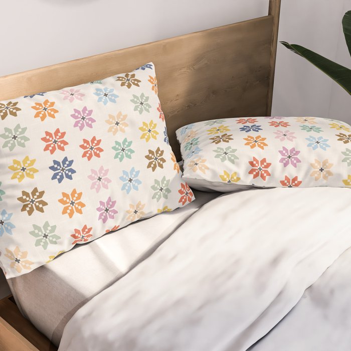 Elegant Pastel Festive Stars Pattern Pillow Sham Gallery Image 2