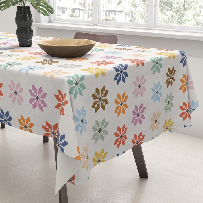 Elegant Pastel Festive Stars Pattern Tablecloth Gallery Image 3