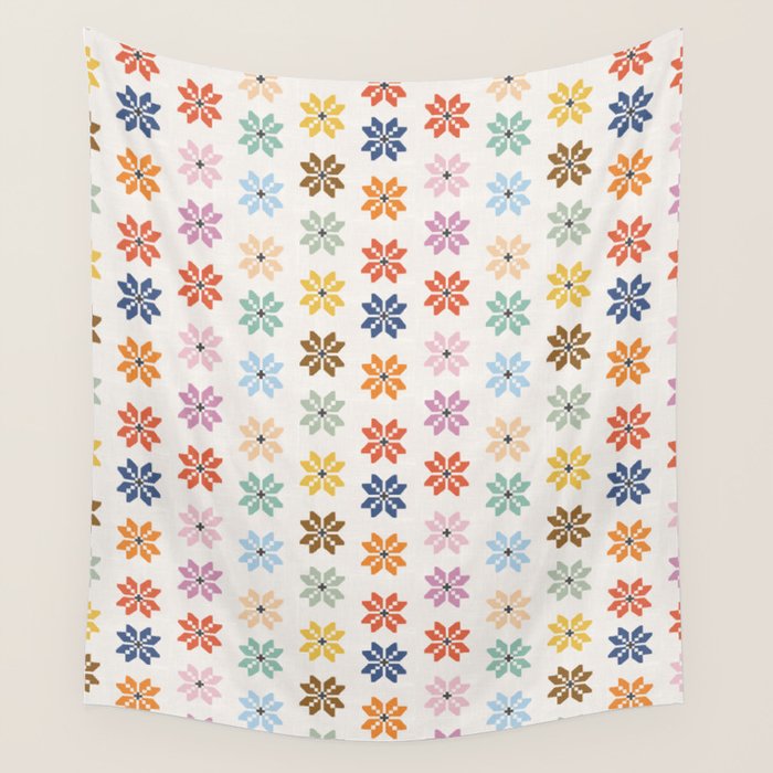 Elegant Pastel Festive Stars Pattern Wall Tapestry Gallery Image 4