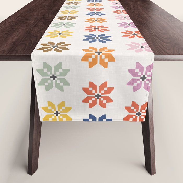 Elegant Pastel Festive Stars Pattern Table Runner Gallery Image 1