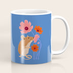 Meadow Mouse and Cosmos Blooms Coffee Mug Gallery Image 1