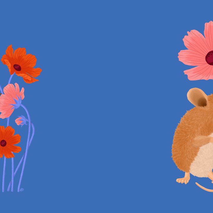 Meadow Mouse and Cosmos Blooms Coffee Mug Gallery Image 2