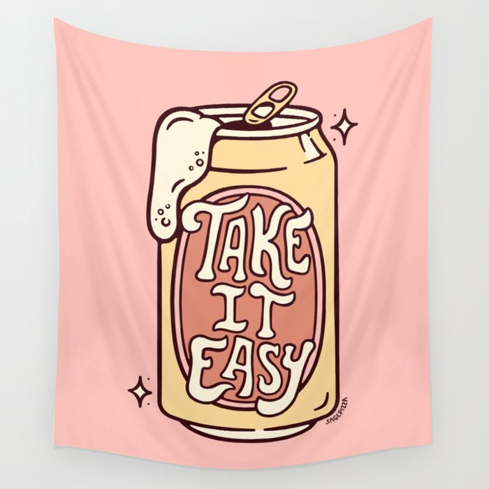 TAKE IT EASY (PINK) Wall Tapestry Gallery Image 4