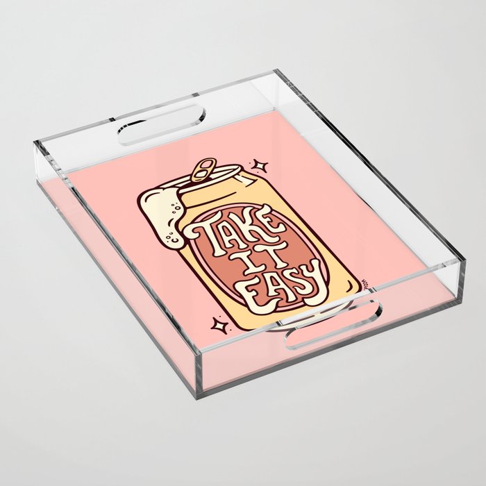 TAKE IT EASY (PINK) Acrylic Tray Gallery Image 1