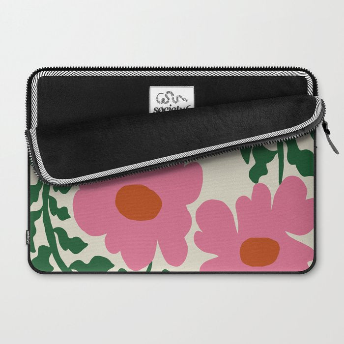 Fun Fern and pink poppy  Laptop Sleeve Gallery Image 2