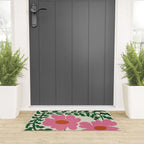 Fun Fern and pink poppy  Welcome Mat Gallery Image 3