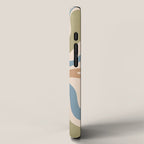 Retro Liquid Swirl Abstract Pattern in Muted Green Blue Apricot Cream iPhone Case Gallery Image 2