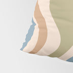 Retro Liquid Swirl Abstract Pattern in Muted Green Blue Apricot Cream Pillow Sham Gallery Image 4