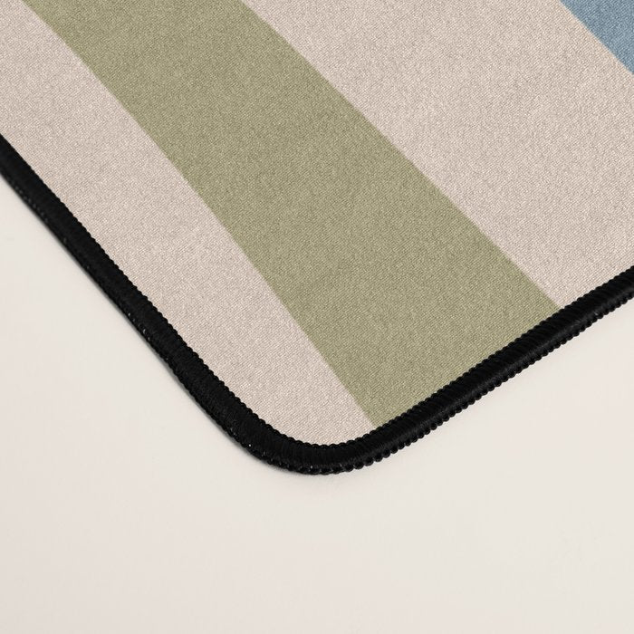 Retro Liquid Swirl Abstract Pattern in Muted Green Blue Apricot Cream Desk Mat Gallery Image 4
