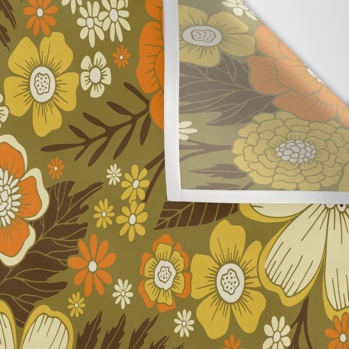 1970s Retro/Vintage Floral Pattern Wall Tapestry Gallery Image 3