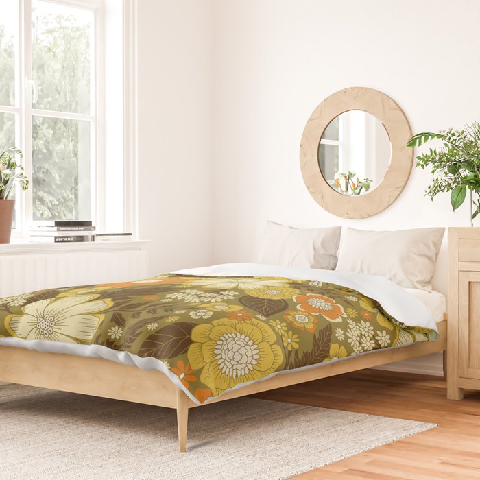 1970s Retro/Vintage Floral Pattern Duvet Cover Gallery Image 2