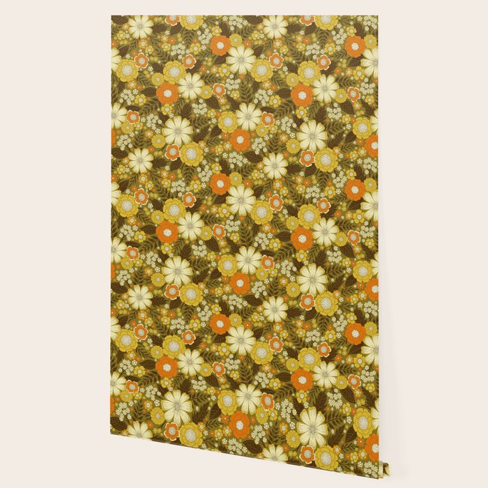 1970s Retro/Vintage Floral Pattern Wallpaper Gallery Image 2