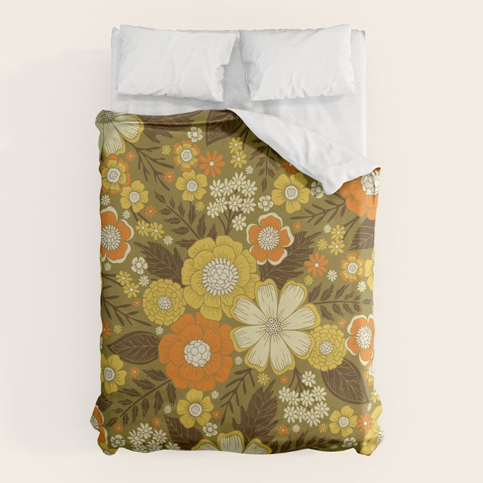 1970s Retro/Vintage Floral Pattern Duvet Cover Gallery Image 6