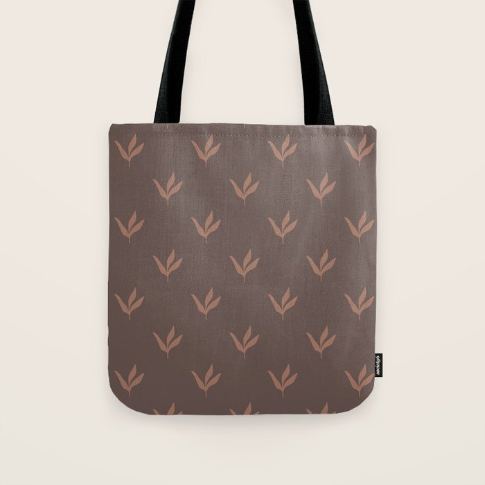 Modern Leafy Pattern - mocha mousse Tote Bag Gallery Image 1