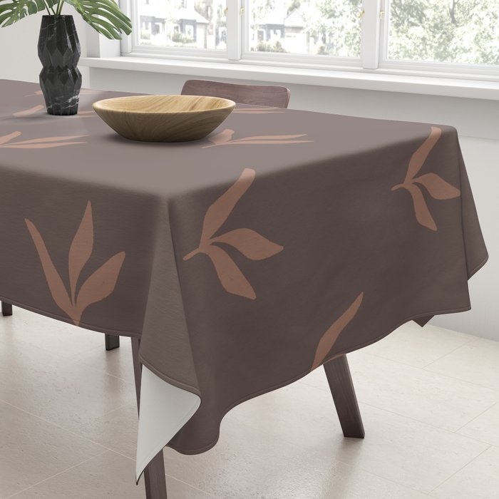 Modern Leafy Pattern - mocha mousse Tablecloth Gallery Image 3