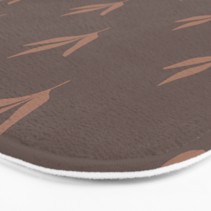 Modern Leafy Pattern - mocha mousse Bath Mat Gallery Image 3