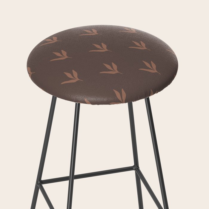 Modern Leafy Pattern - mocha mousse Stool Gallery Image 2