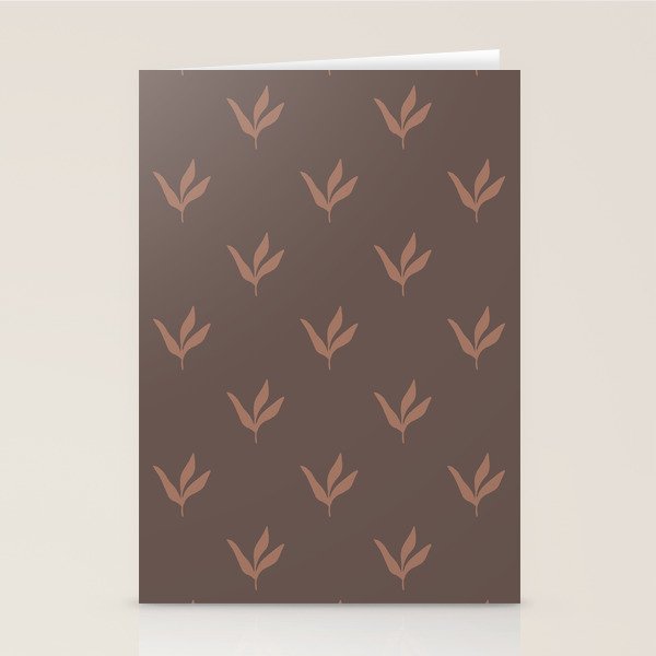 Modern Leafy Pattern - mocha mousse Stationery Card Gallery Image 2
