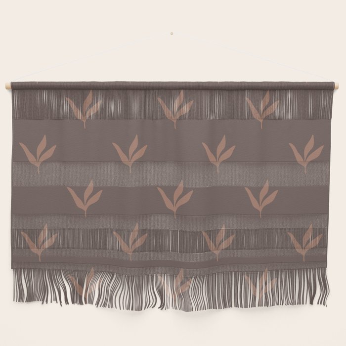 Modern Leafy Pattern - mocha mousse Wall Hanging Gallery Image 1