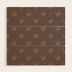 Modern Leafy Pattern - mocha mousse Wood Wall Art Gallery Image 1