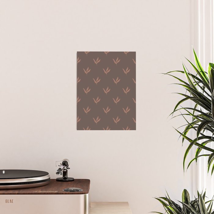 Modern Leafy Pattern - mocha mousse Poster Gallery Image 2