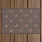 Modern Leafy Pattern - mocha mousse Outdoor Rug Gallery Image 1