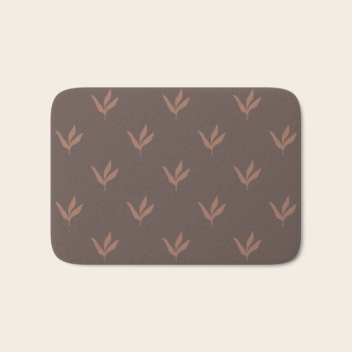 Modern Leafy Pattern - mocha mousse Bath Mat Gallery Image 1