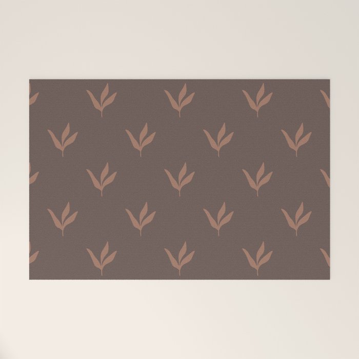 Modern Leafy Pattern - mocha mousse Welcome Mat Gallery Image 1