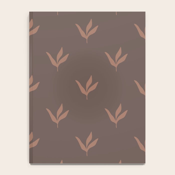 Modern Leafy Pattern - mocha mousse Notebook Gallery Image 4