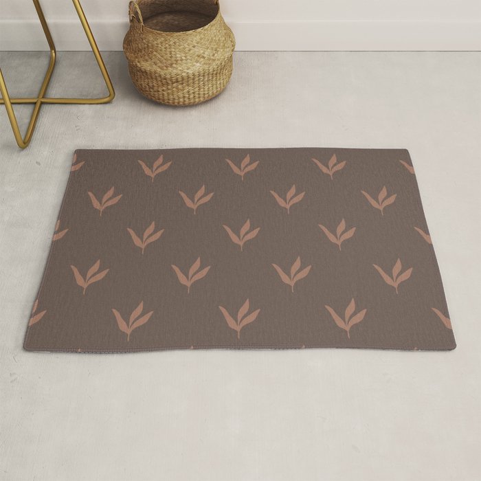 Modern Leafy Pattern - mocha mousse Rug Gallery Image 1