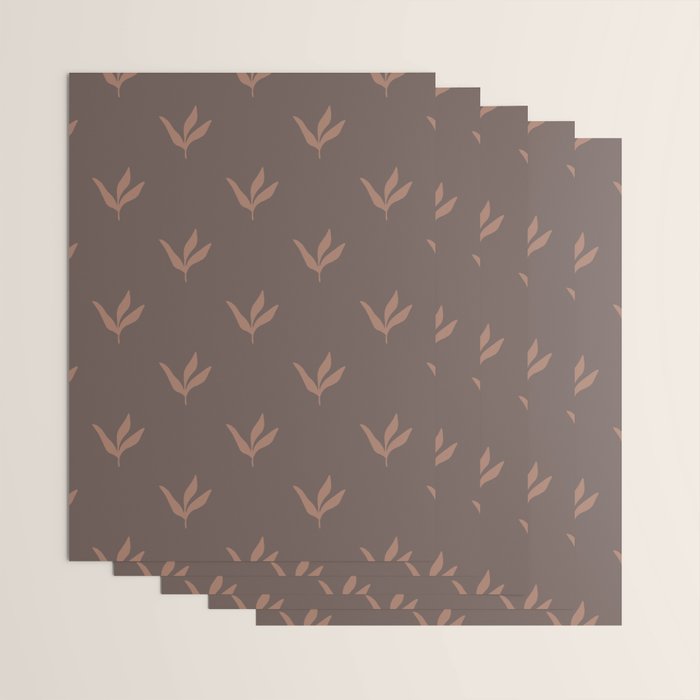Modern Leafy Pattern - mocha mousse Wrapping Paper Gallery Image 3
