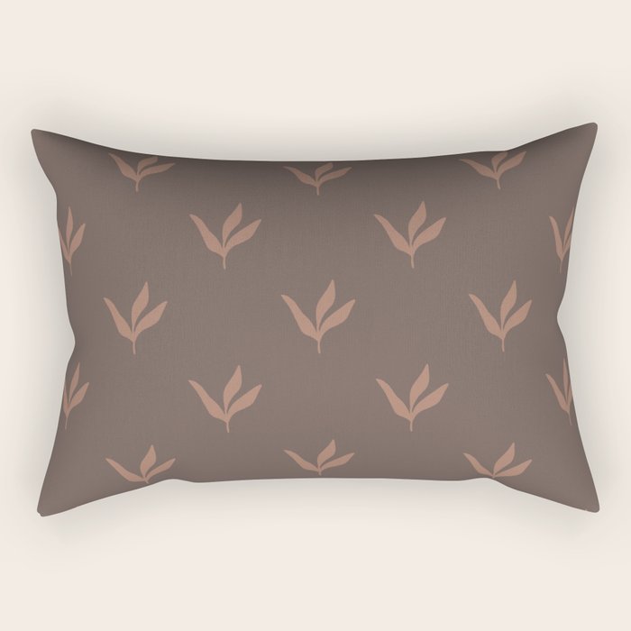 Modern Leafy Pattern - mocha mousse Rectangular Pillow Gallery Image 2
