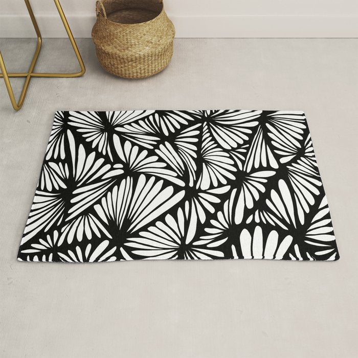 Petals in black and white Rug Gallery Image 1