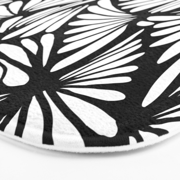 Petals in black and white Bath Mat Gallery Image 3